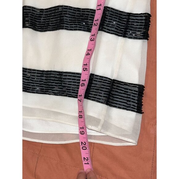 Alice + Olivia White Tank Top With Sequined Stripes Women's Size small - Picture 5 of 7